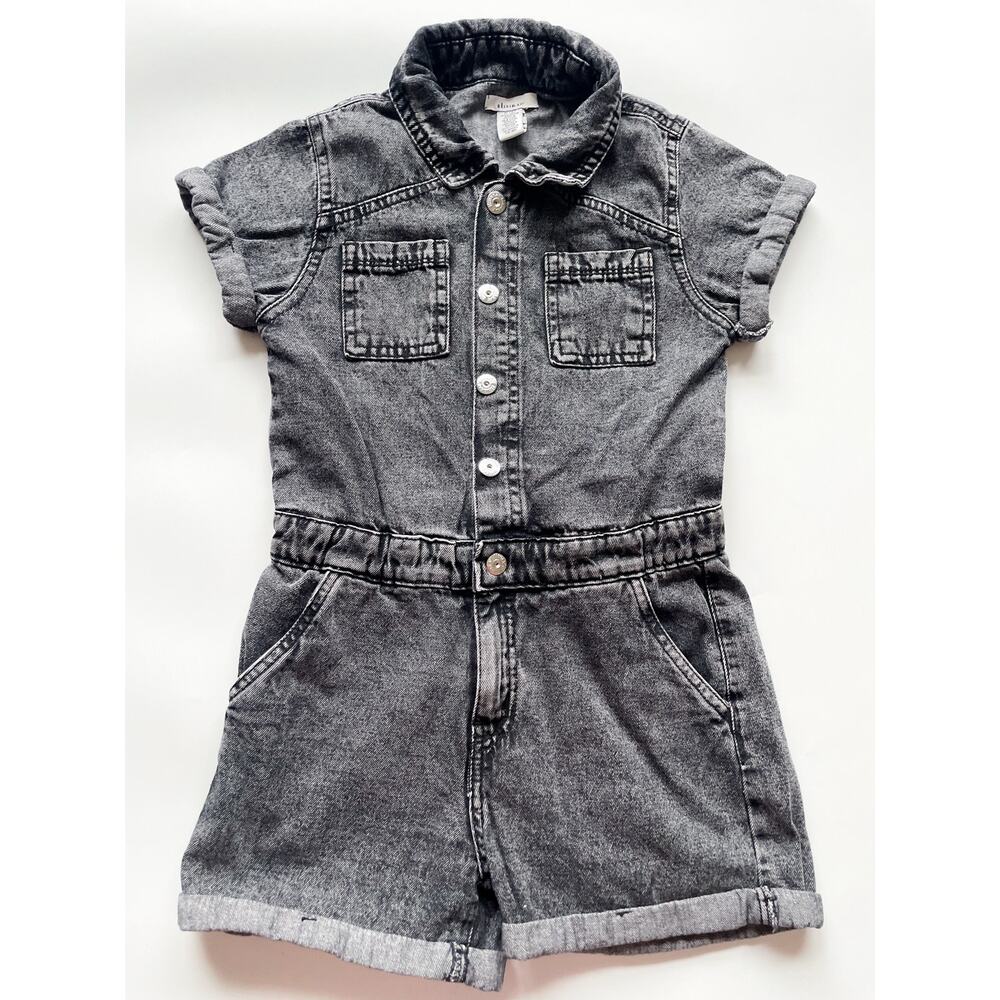 Girl’s Olivia Kay Gray Denim Romper Size 8
